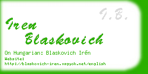 iren blaskovich business card